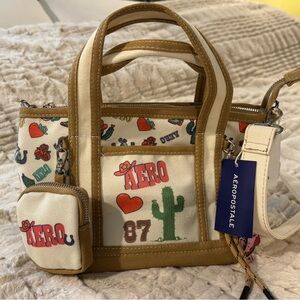 Aeropostale Aero 87 Rodeo Bag - Cream and Tan